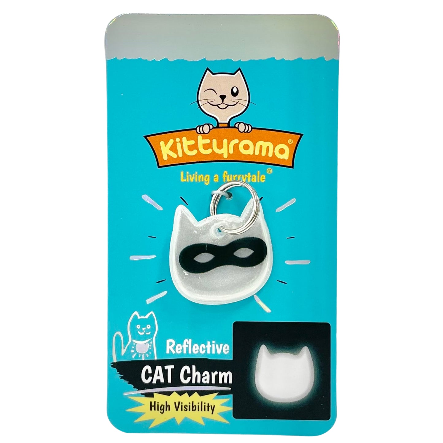 Breloque Ninja argenté réfléchissant Kittyrama