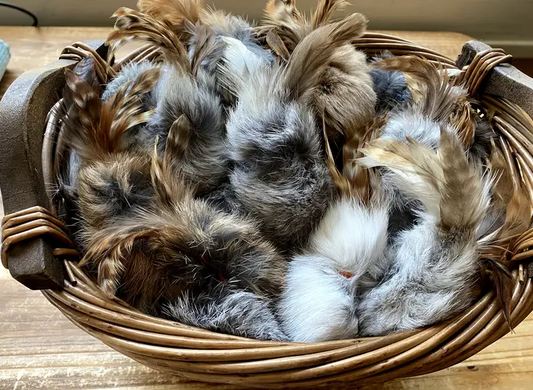 Jouet Fourrure de lapin et plumes naturelles Whiskers'n Paws