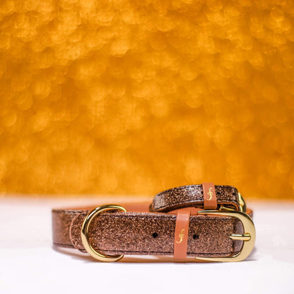 Friendship Collar - The Sparkling Pup : collier et bracelet assortis en bronze scintillant Friendship Collar