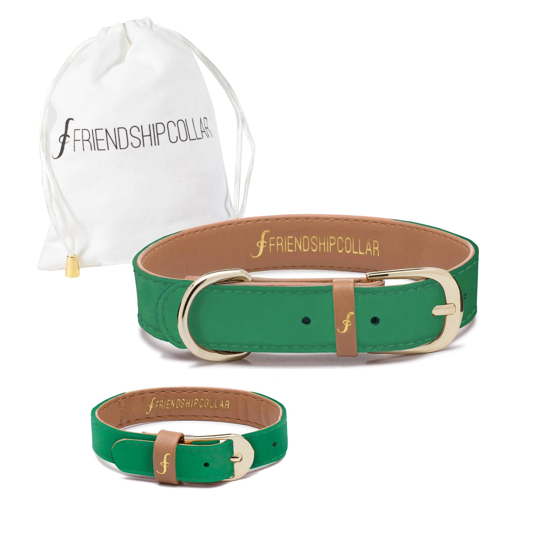 Collier et Bracelet Vert forêt Friendship Collar