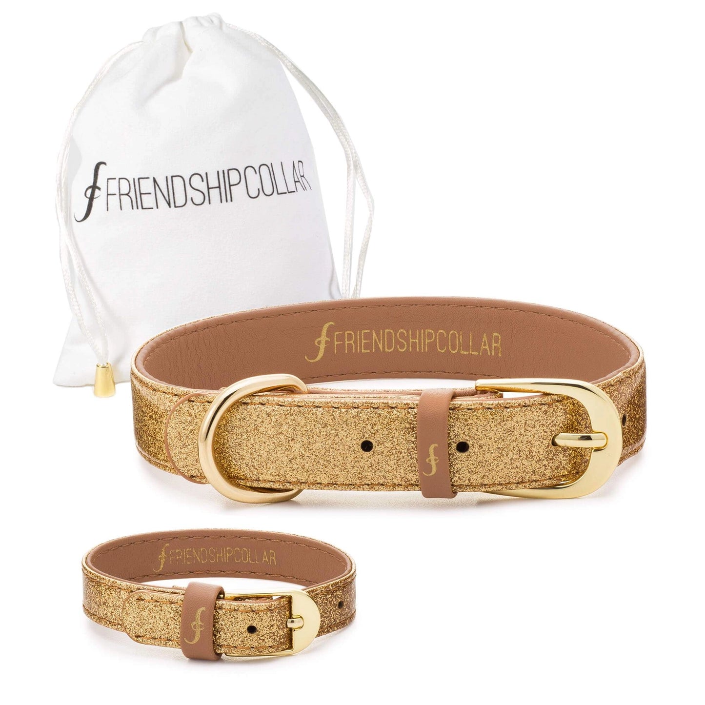 Collier et Bracelet Glitter Gold Friendship Collar